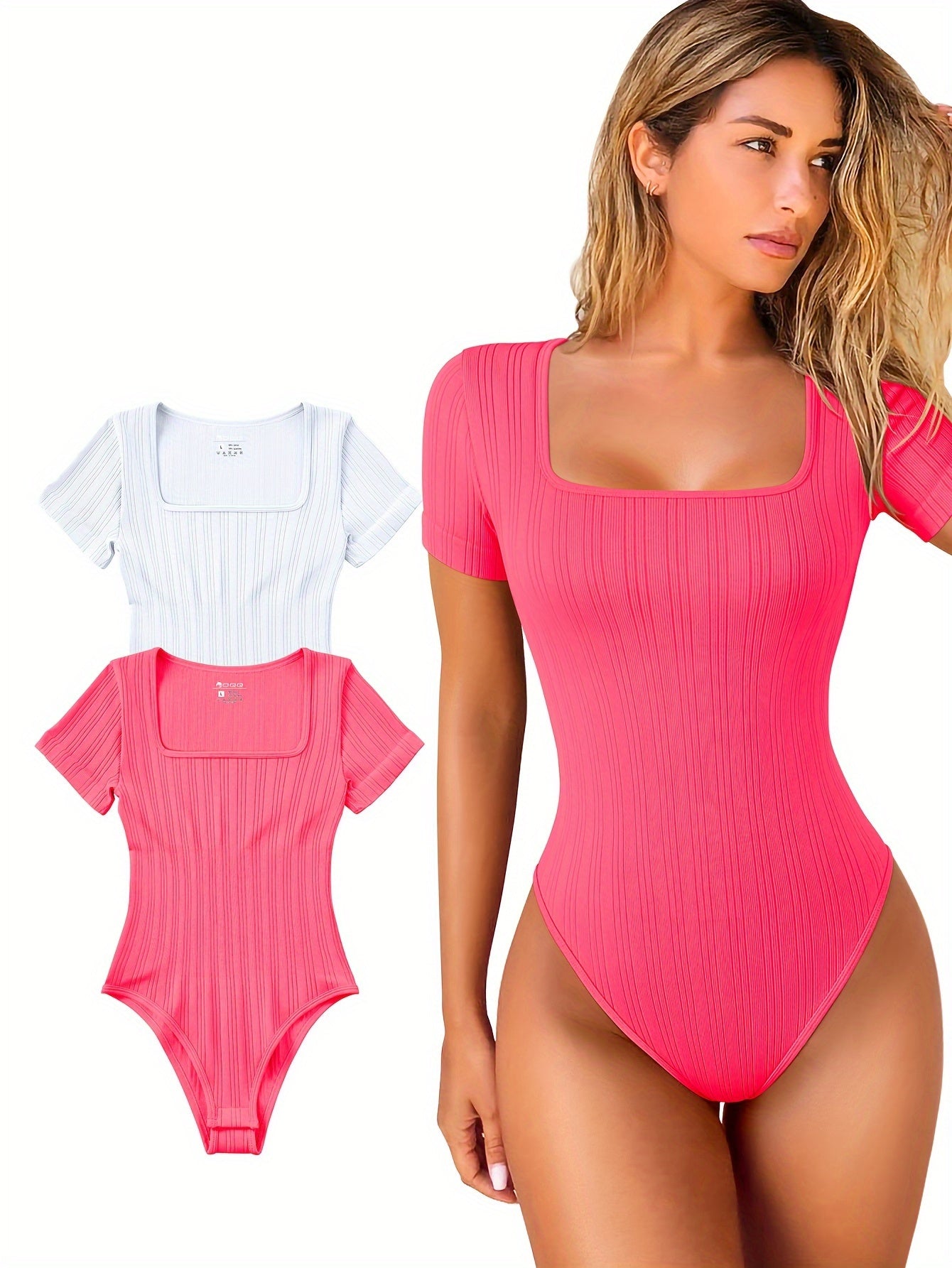 Half Sleeve Stretchy Striped Bodysuits - TrimTones