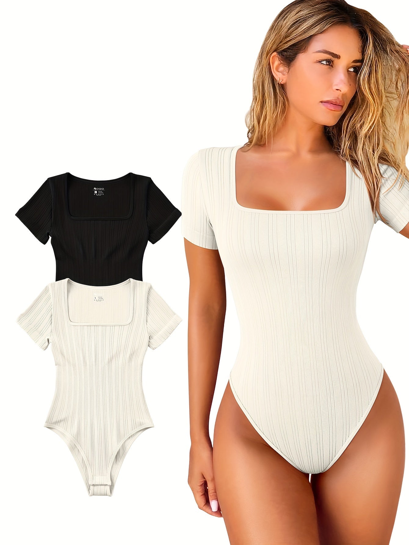 Half Sleeve Stretchy Striped Bodysuits - TrimTones