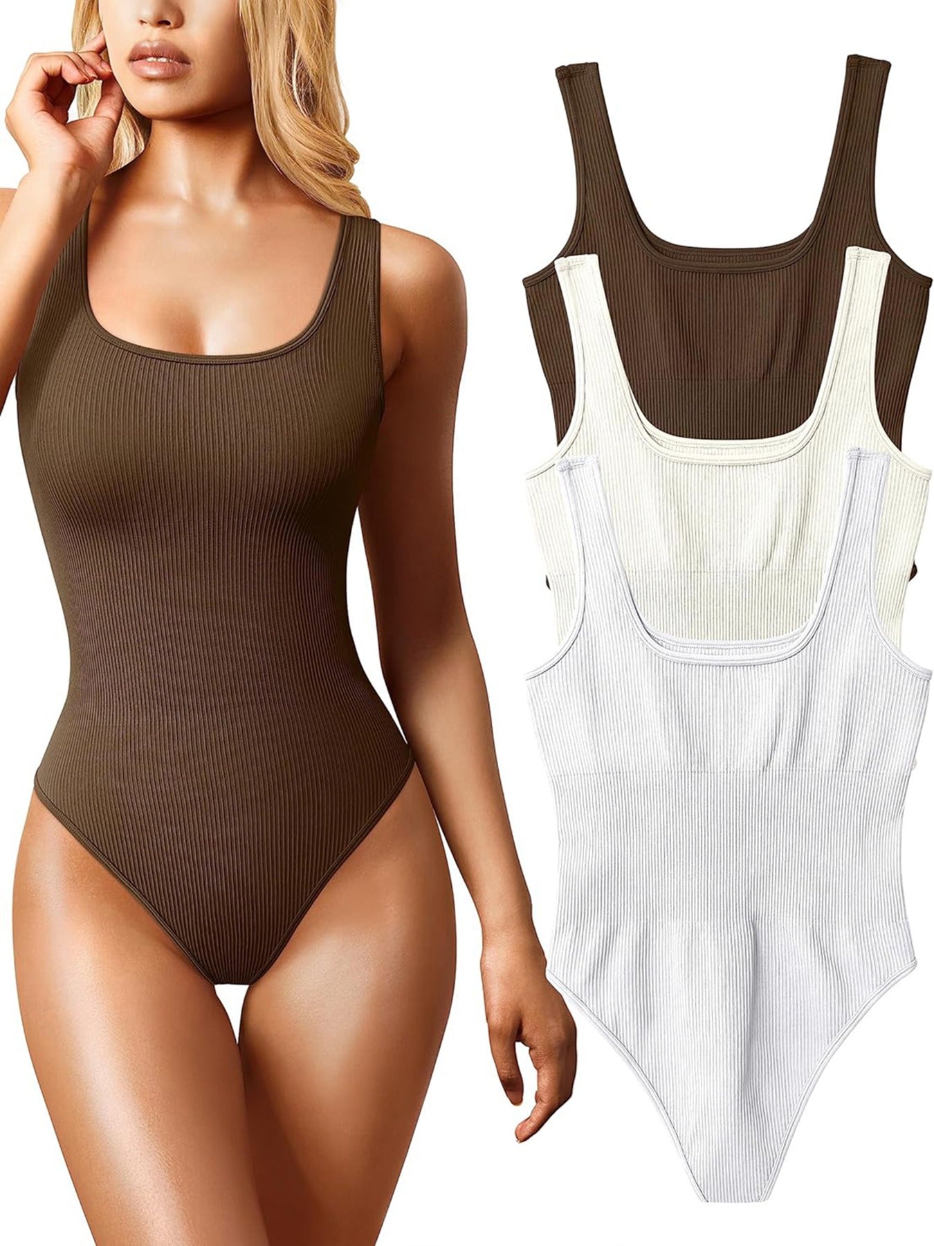 Sleeveless Ribbed Bodysuit For Women - TrimTones