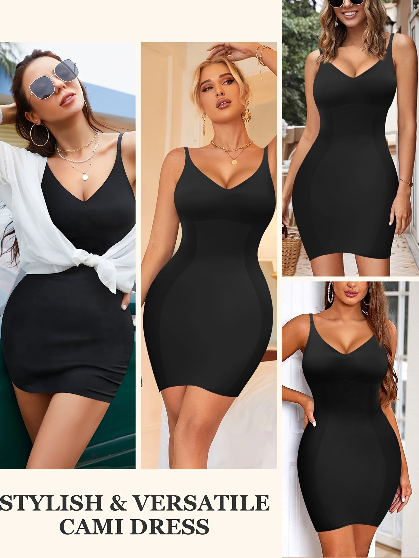 Seamless Anti-Slip V-Neck Shapewear Dress - TrimTones