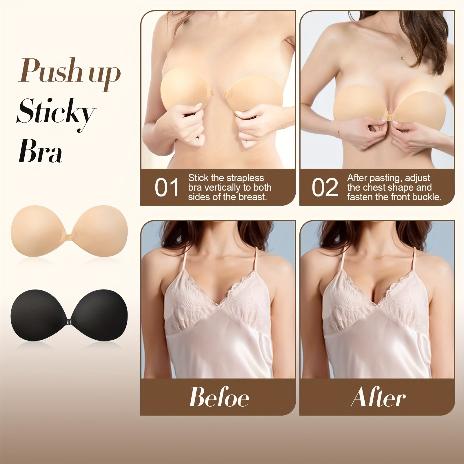 Adhesive Silicone Push-Up Bra - TrimTones