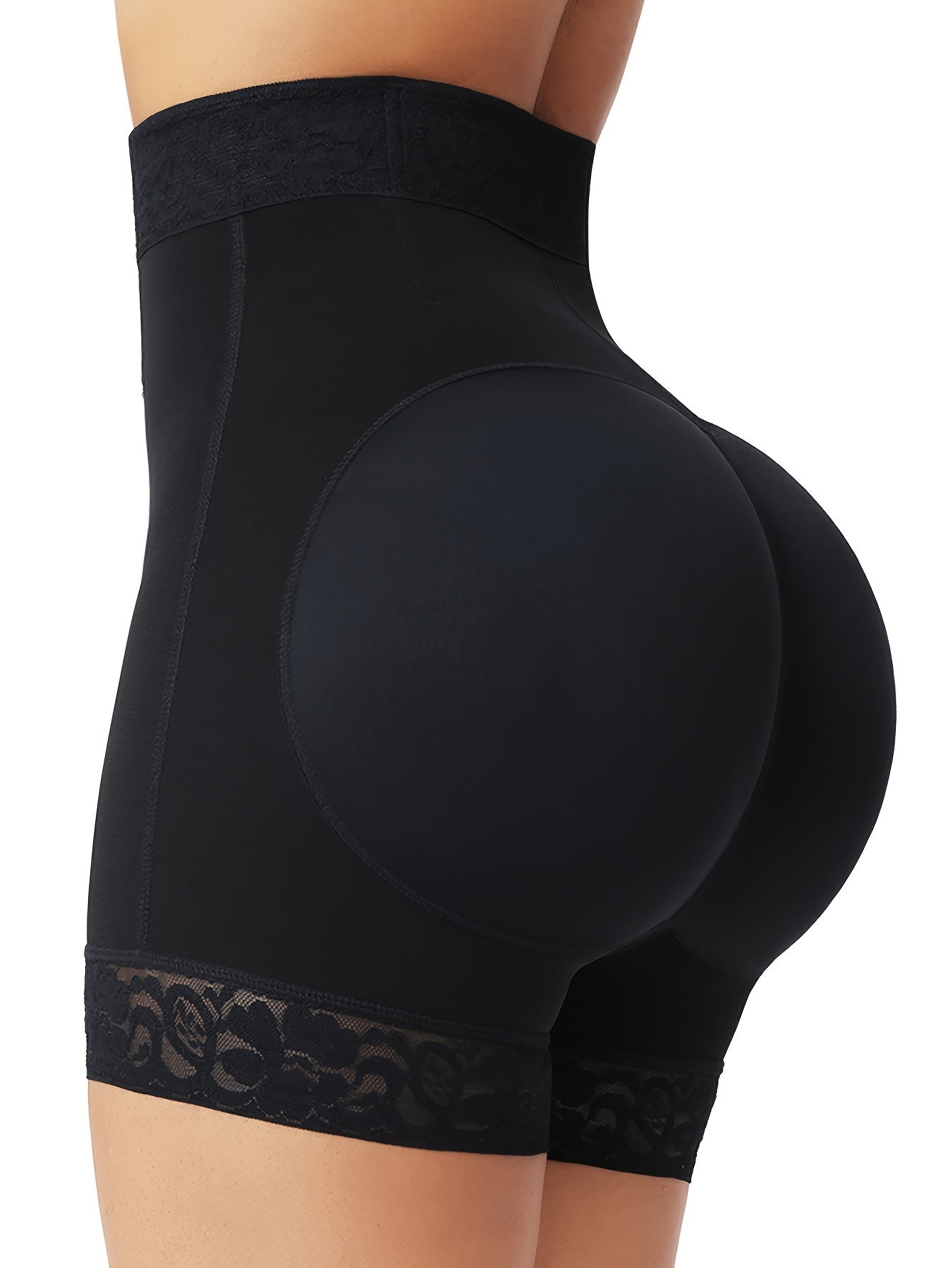 Front Zipper Hips Lifter Shapewear Shorts - TrimTones