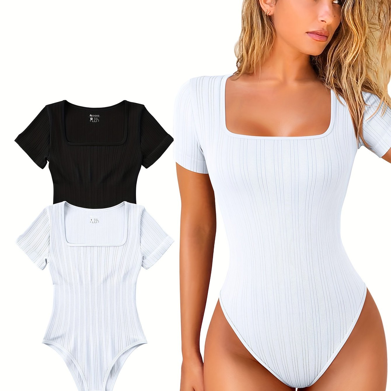 Half Sleeve Stretchy Striped Bodysuits - TrimTones