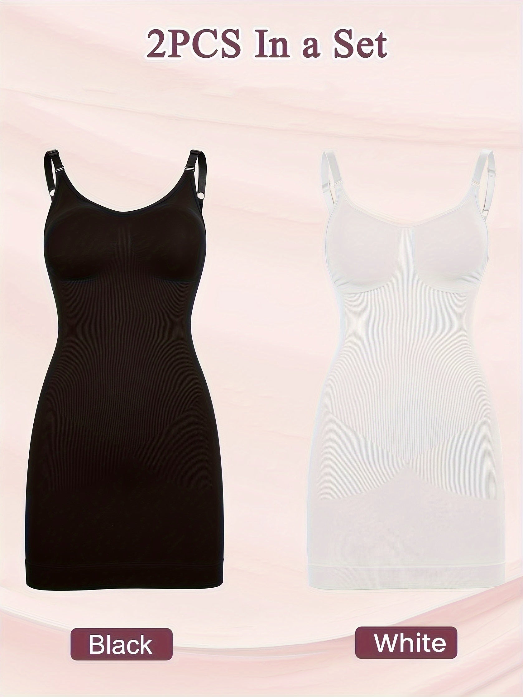 Seamless, Adjustable Full Slip Shapewear Dress - TrimTones