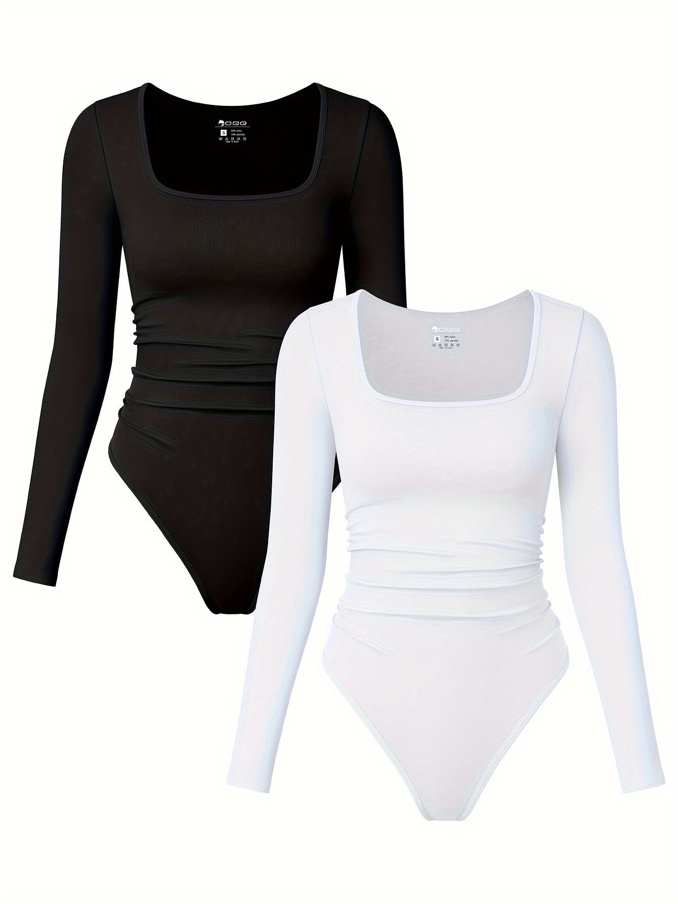 Long Sleeve Square Neck Bodysuits - TrimTones