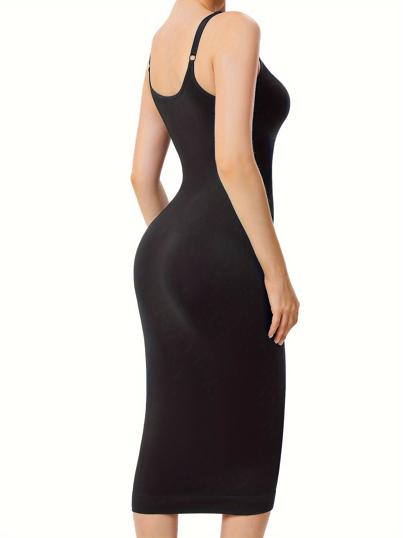 Seamless Spandex V-Neck Midi Dress - TrimTones