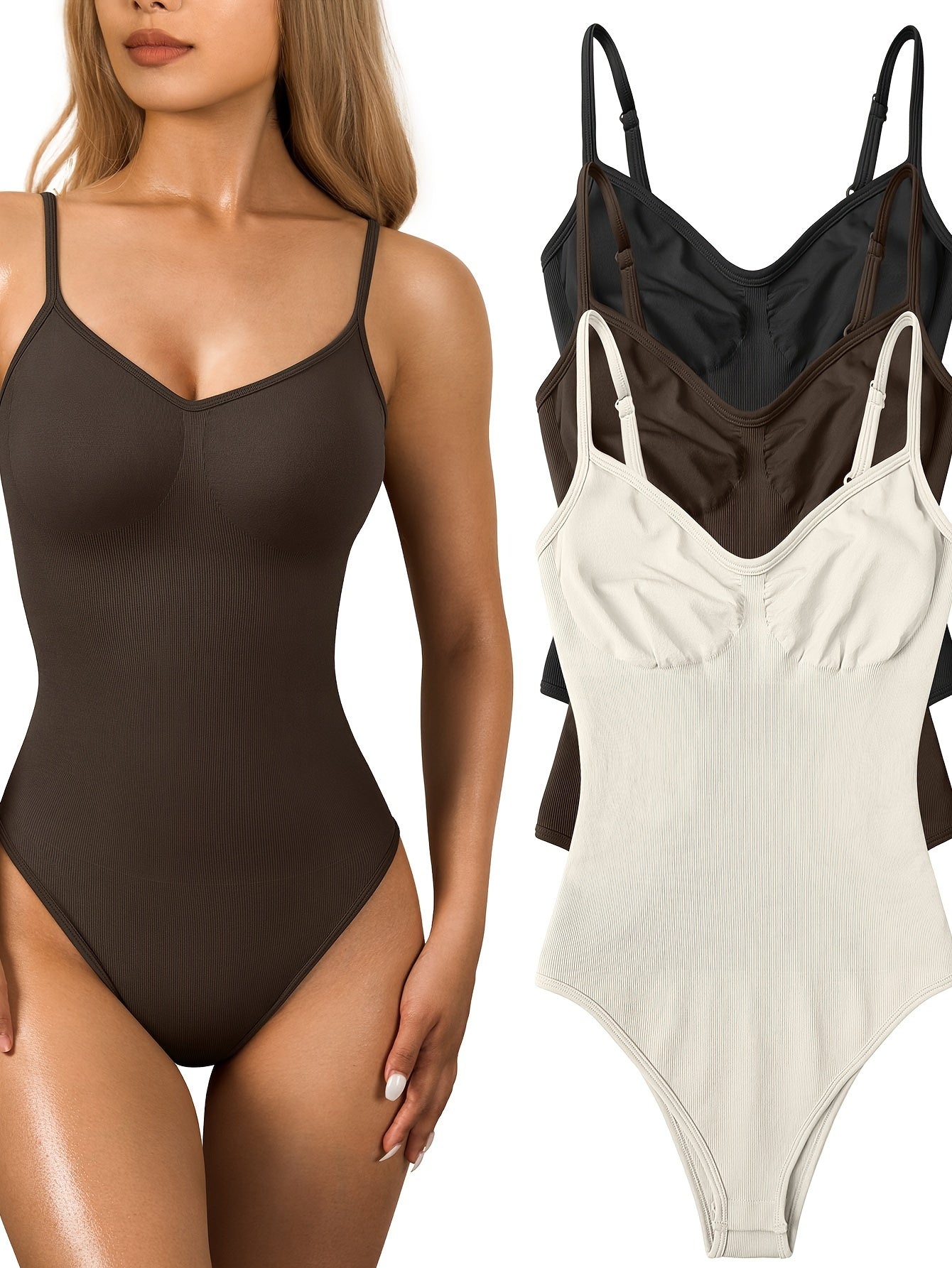 Ribbed Sleeveless Adjustable Bodysuits - TrimTones