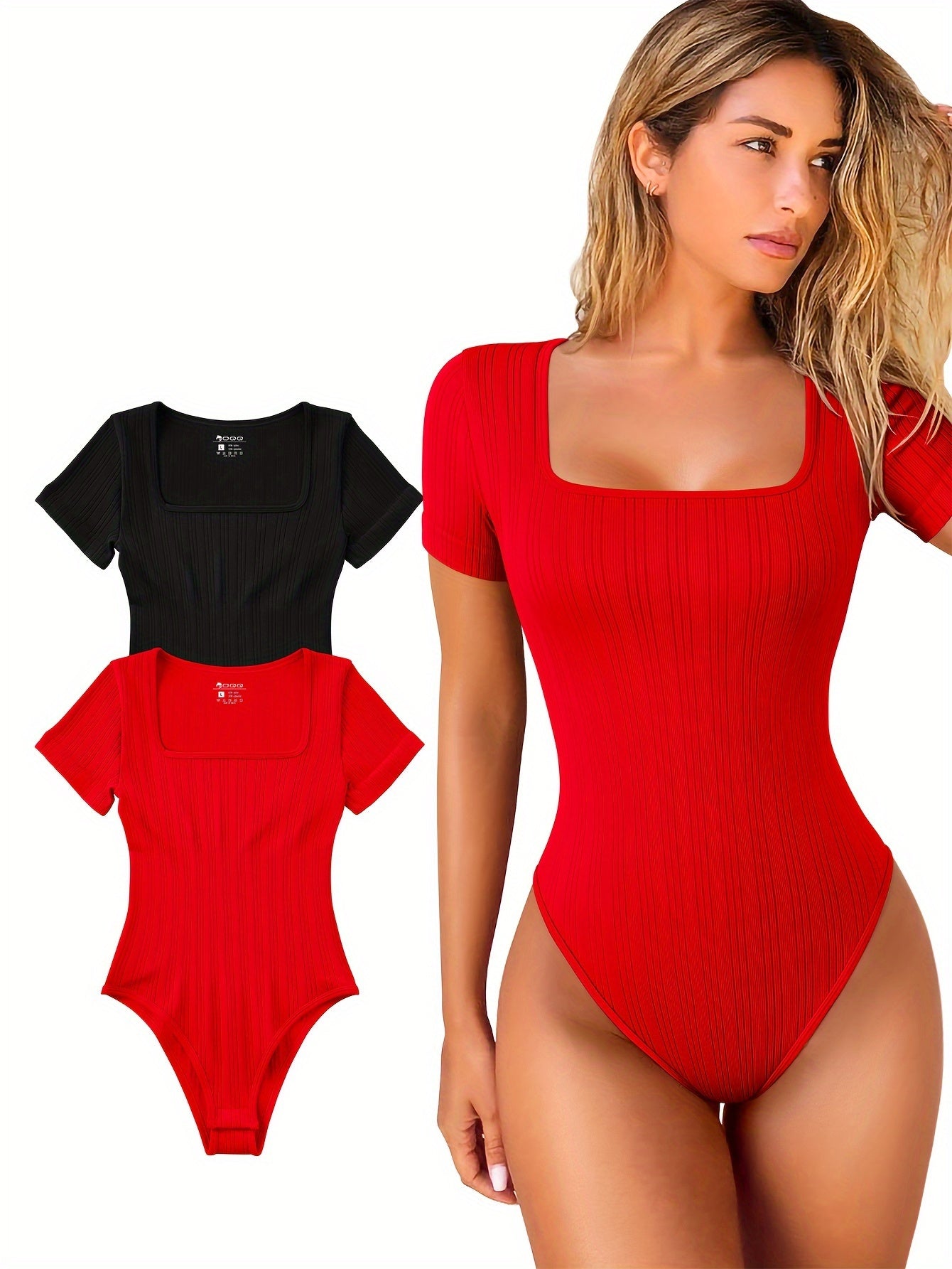 Half Sleeve Stretchy Striped Bodysuits - TrimTones