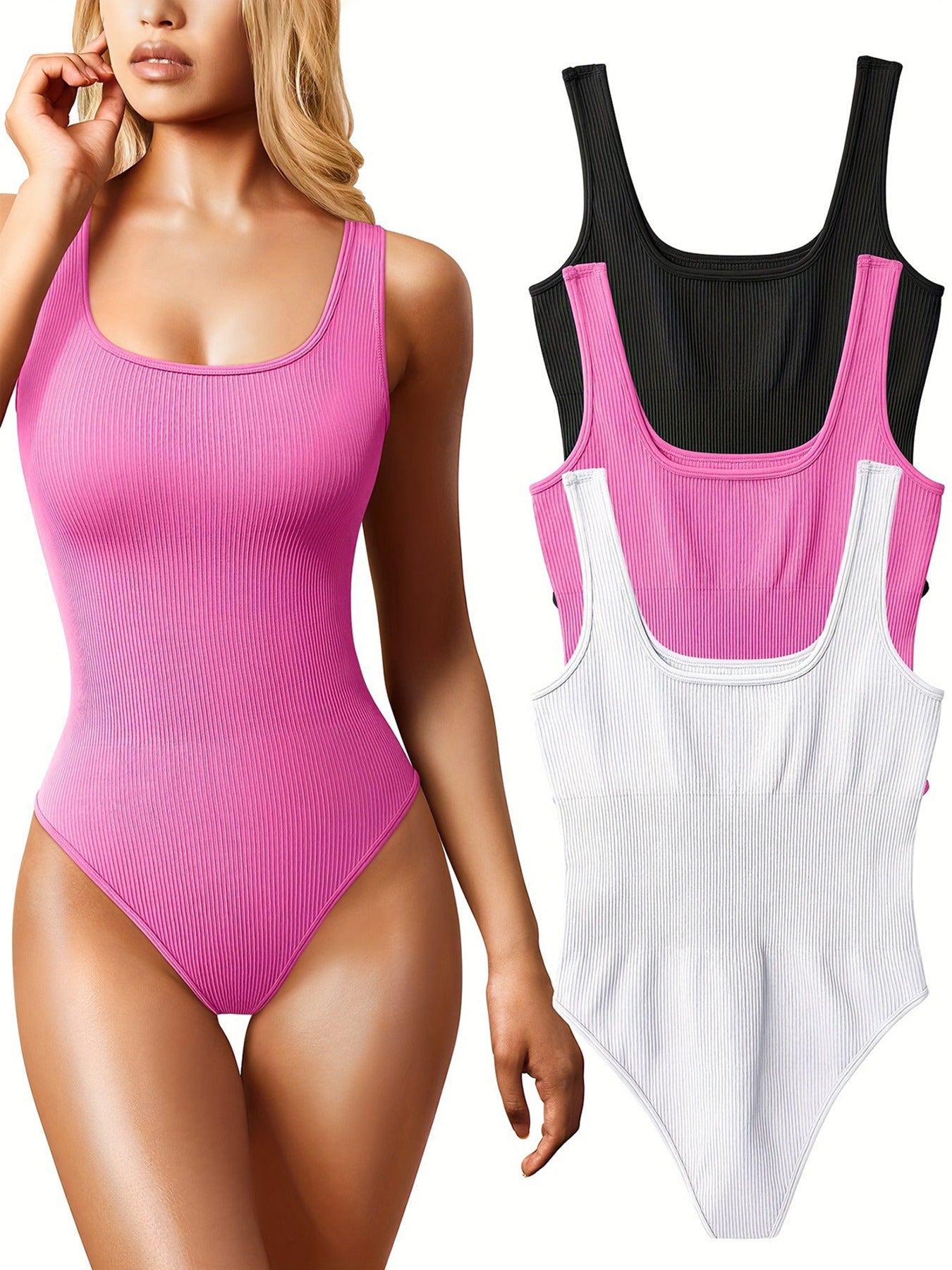 Sleeveless Ribbed Bodysuit For Women - TrimTones