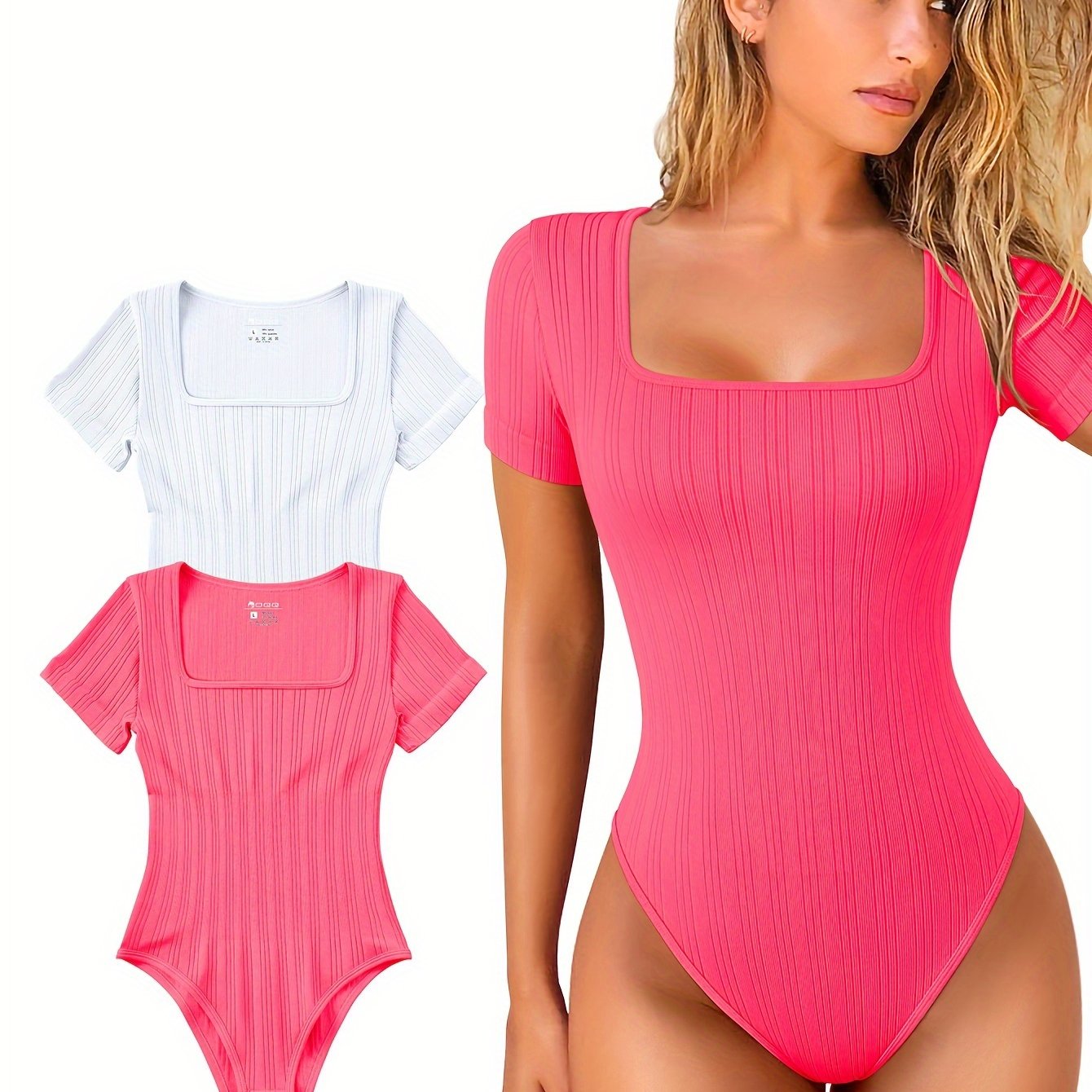 Half Sleeve Stretchy Striped Bodysuits - TrimTones