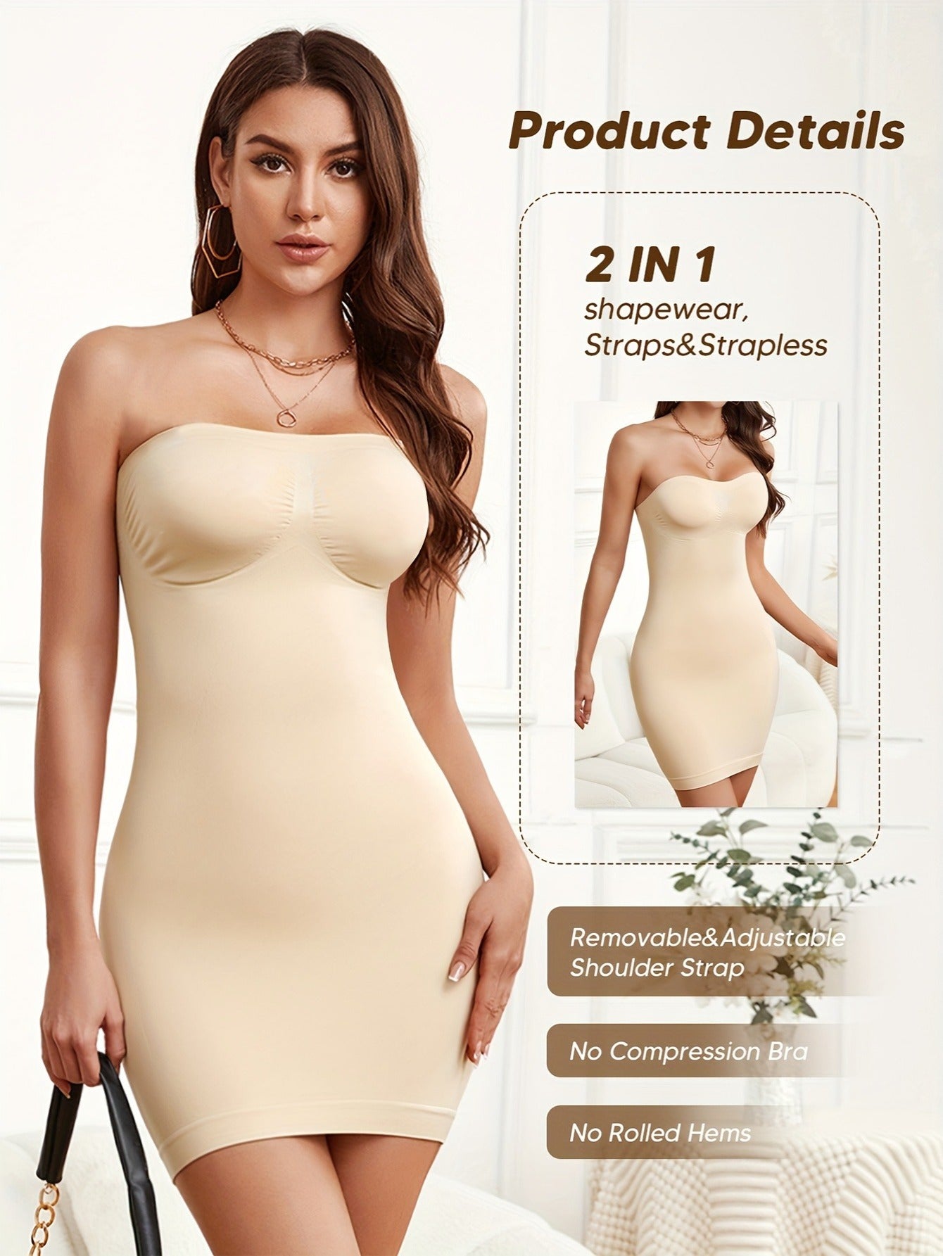 Strapless Shapewear Dress for Body Shaping - TrimTones