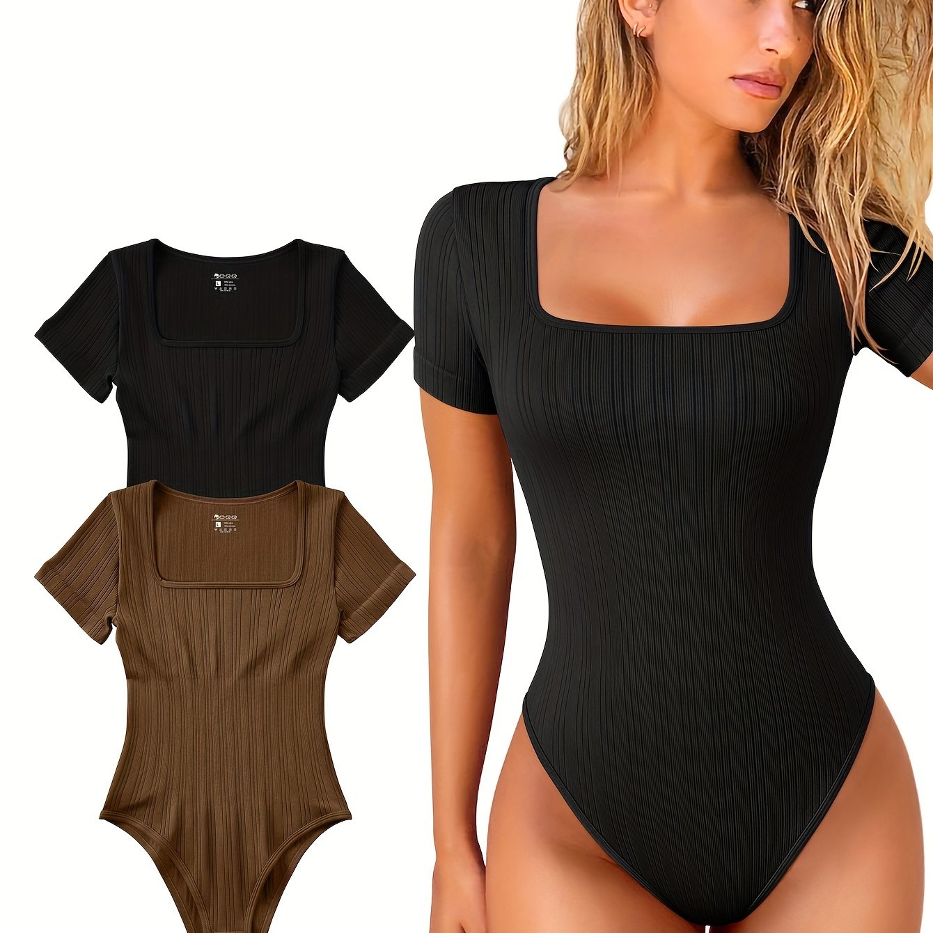 Half Sleeve Stretchy Striped Bodysuits - TrimTones