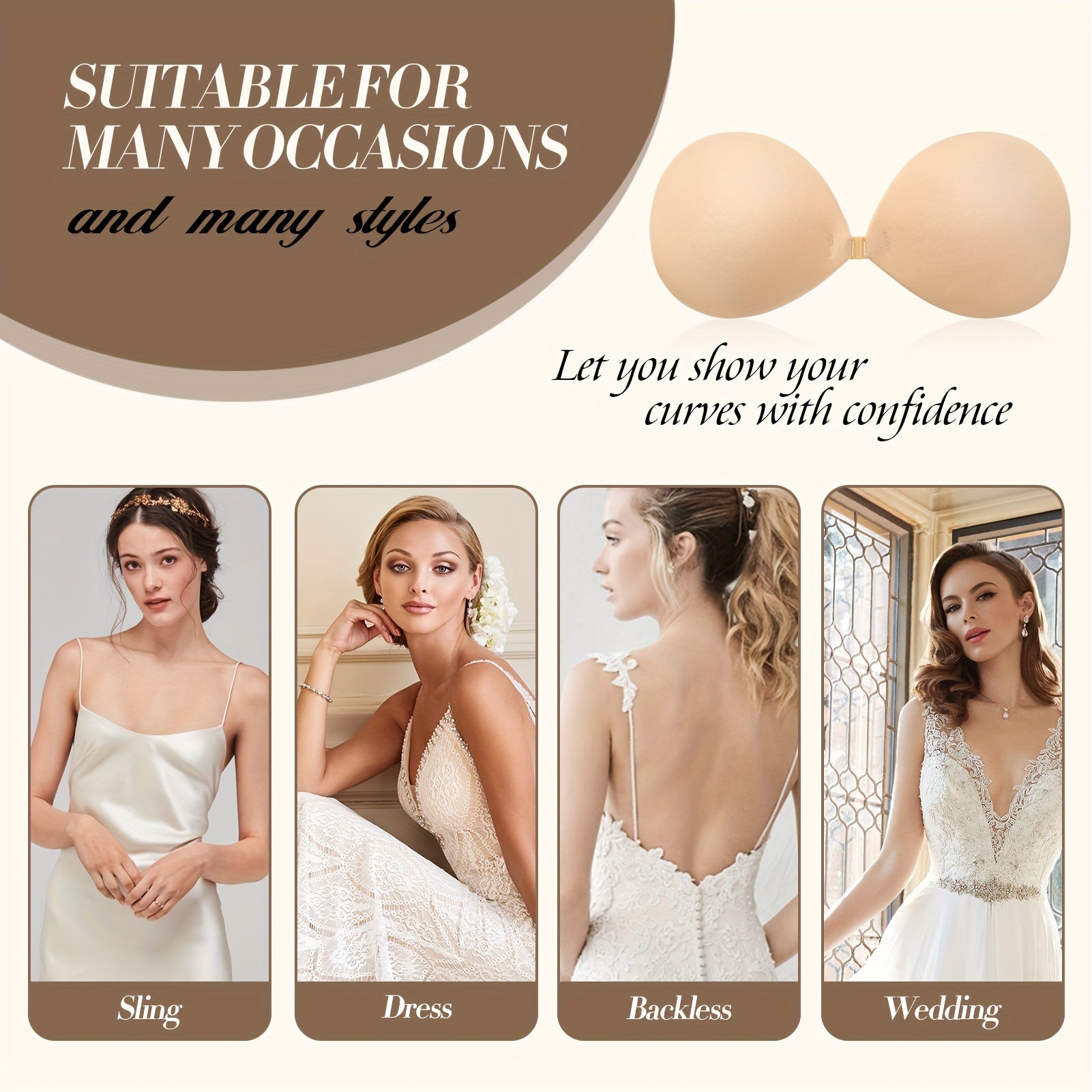 Adhesive Silicone Push-Up Bra - TrimTones