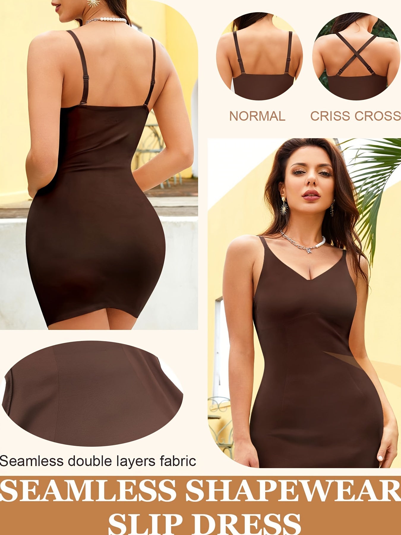 Seamless Anti-Slip V-Neck Shapewear Dress - TrimTones