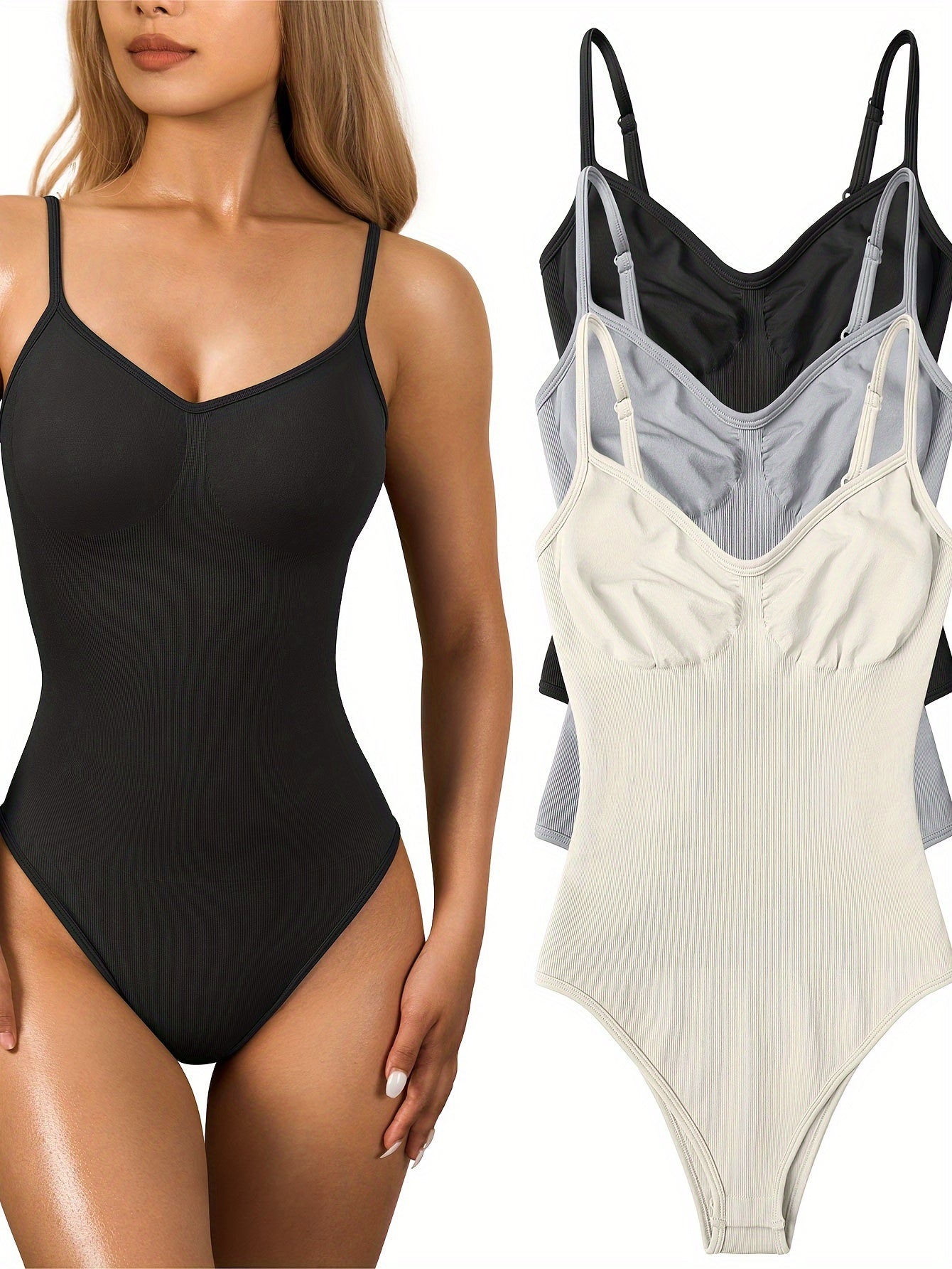 Ribbed Sleeveless Adjustable Bodysuits - TrimTones