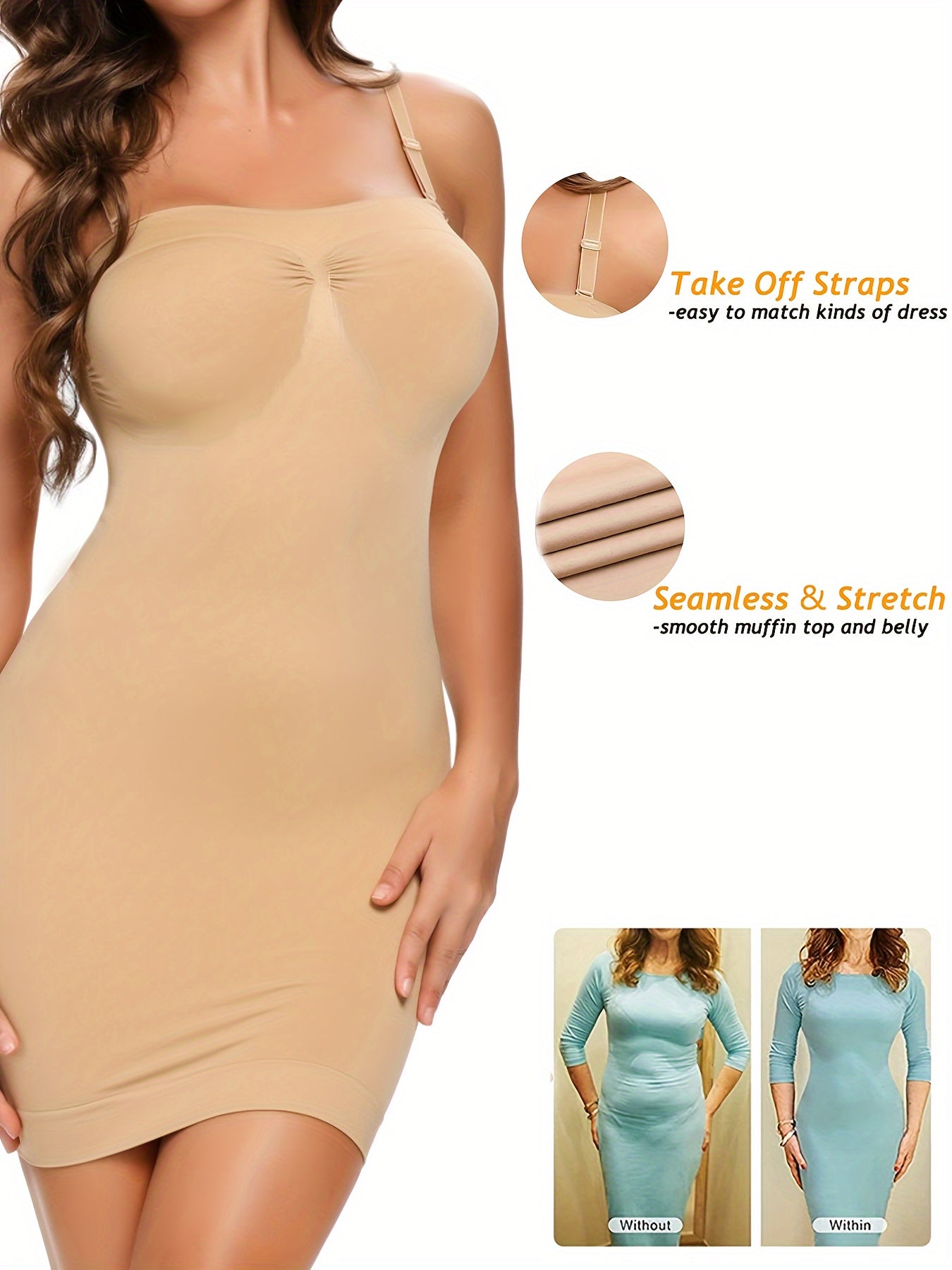 Adjustable Full Body Shaper Dress - TrimTones