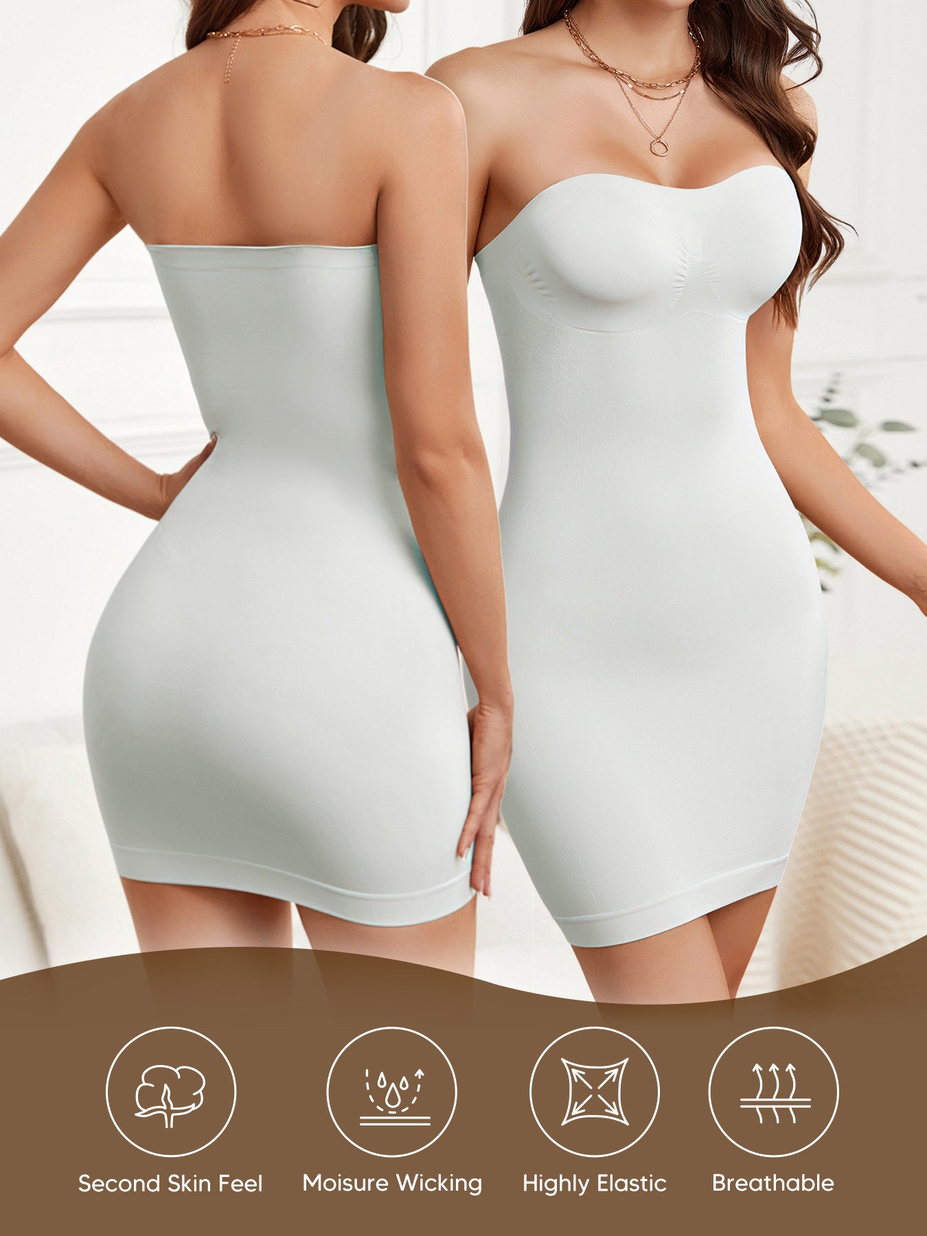 Strapless Shapewear Dress for Body Shaping - TrimTones