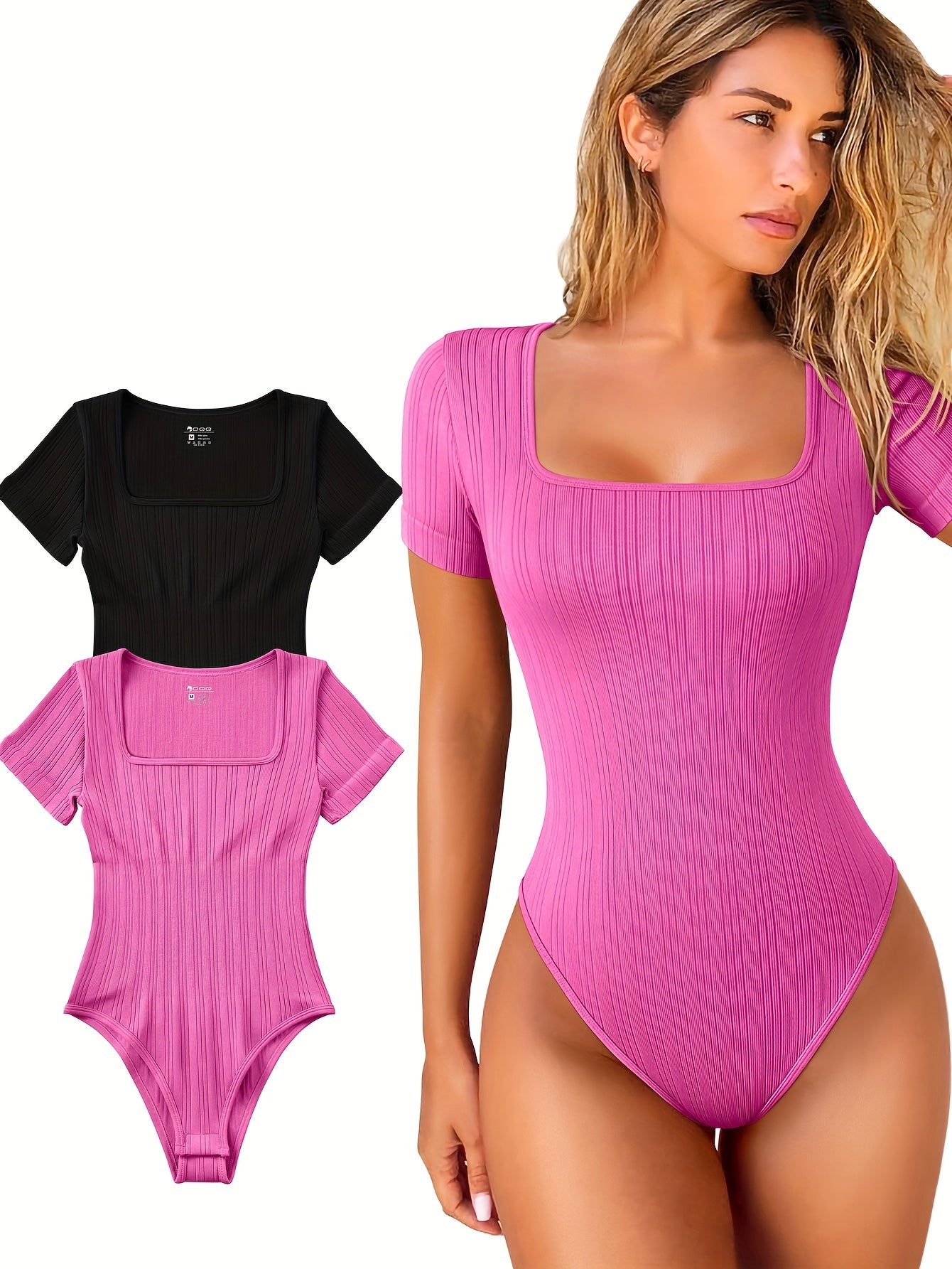 Half Sleeve Stretchy Striped Bodysuits - TrimTones